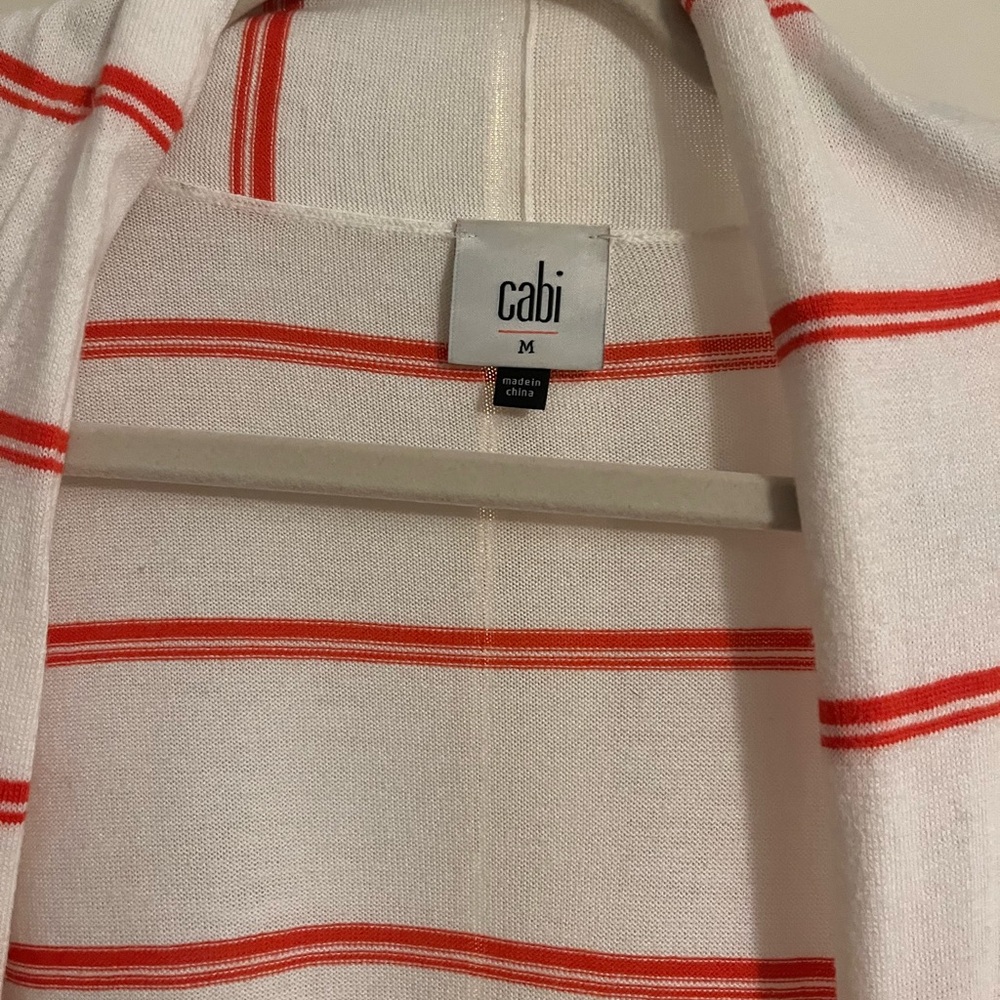 CAbi Women's Red and White Striped Jacket